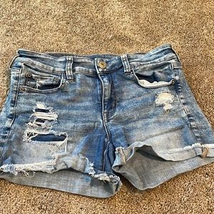 Ripped jean shorts